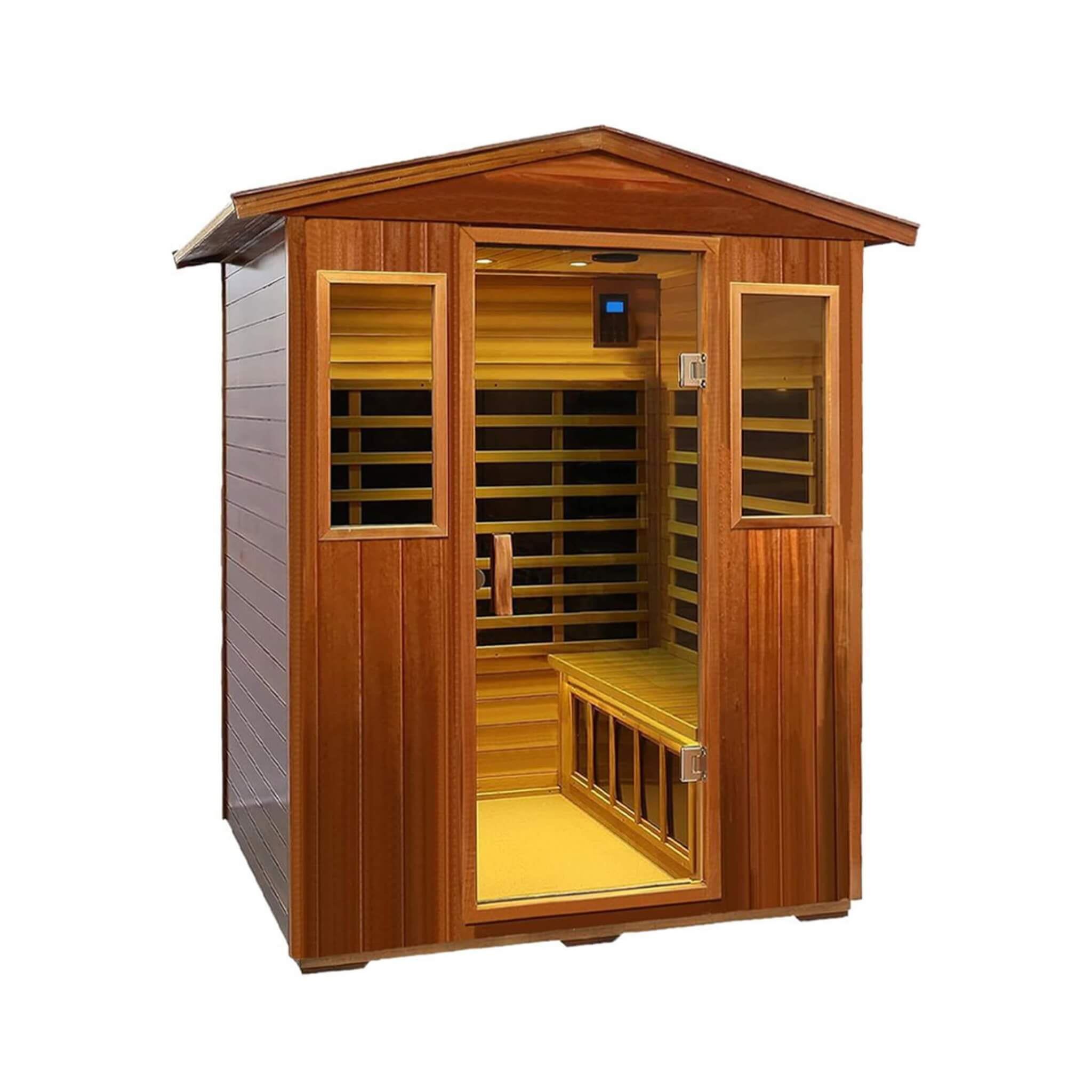 Thermora Valois Premium 4-Person 2050W Luxury Low EMF Outdoor FAR Infrared Home Sauna With Bluetooth Audio (SAK15372)