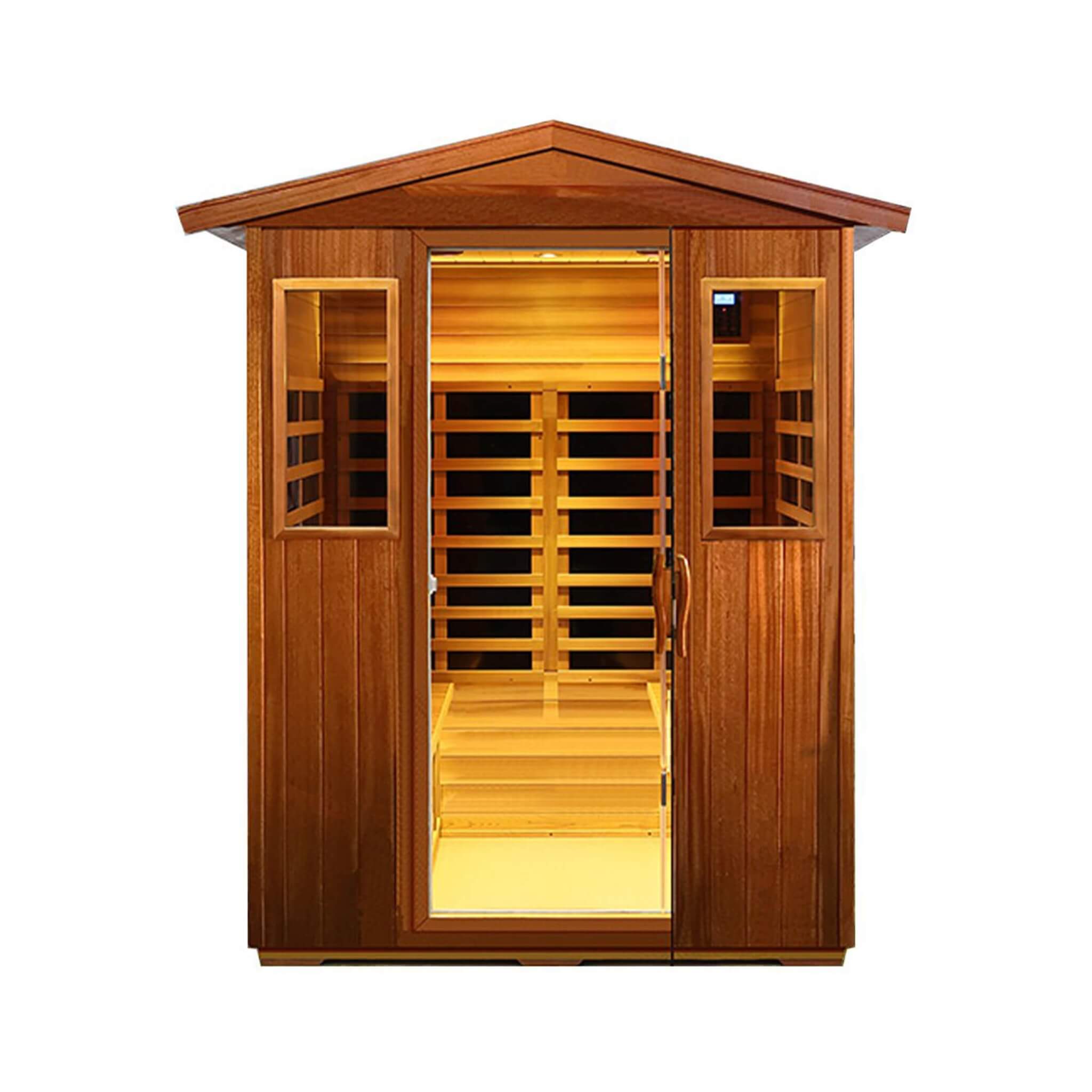 Thermora Valois Premium 4-Person 2050W Luxury Low EMF Outdoor FAR Infrared Home Sauna With Bluetooth Audio (SAK15372)