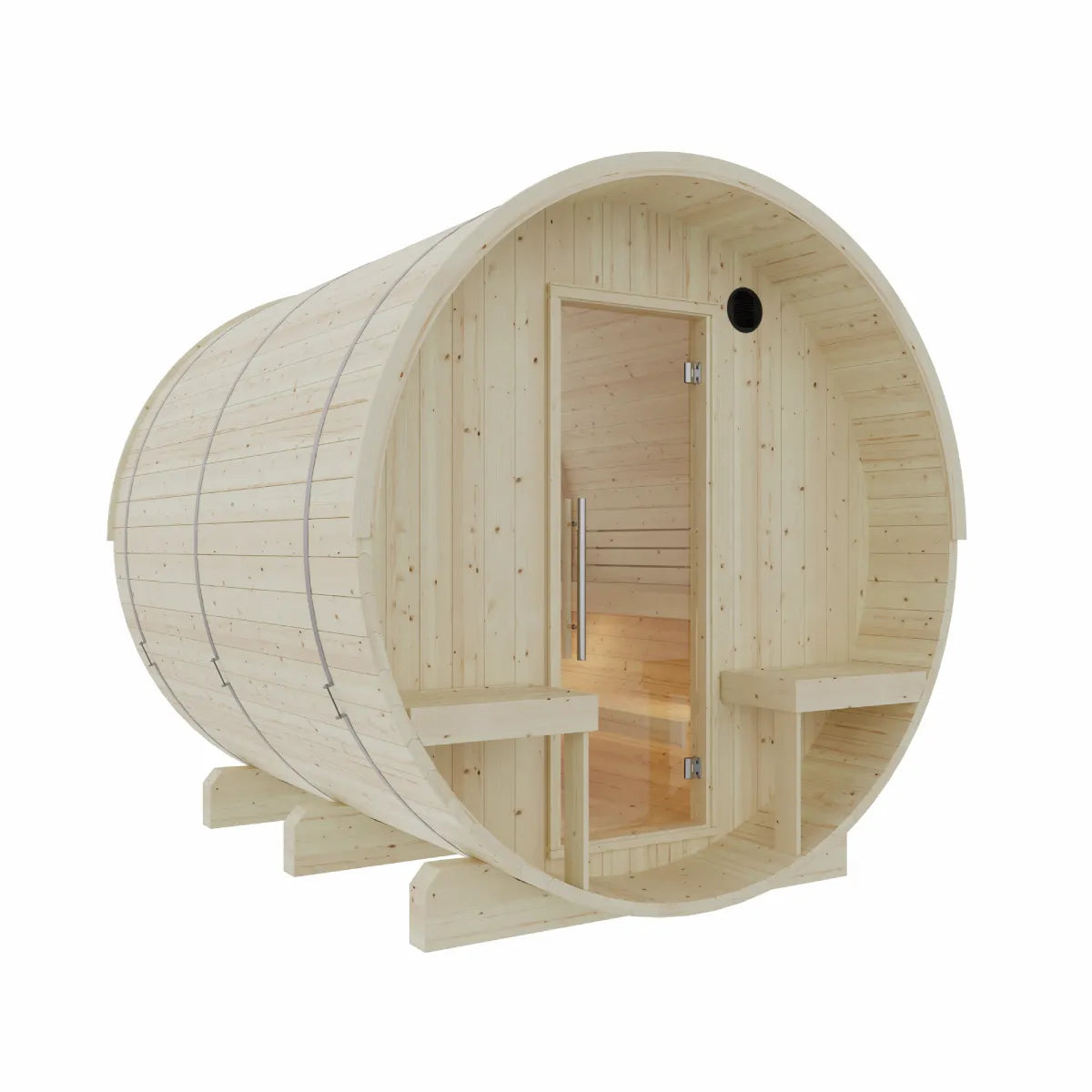 Helsinki Finnish Barrel Sauna with Terrace and WiFi Heater – Finnish Sauna Builders