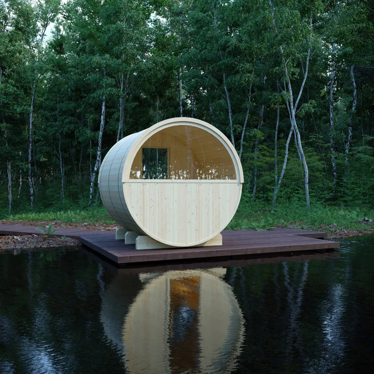 Helsinki Finnish Barrel Sauna with Terrace and WiFi Heater – Finnish Sauna Builders