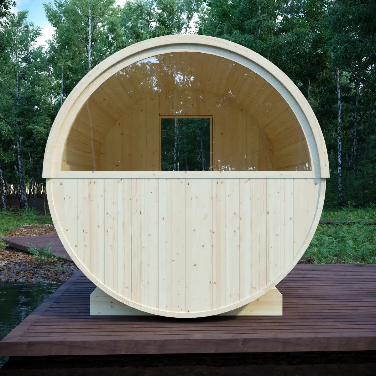 Helsinki Finnish Barrel Sauna with Terrace and WiFi Heater – Finnish Sauna Builders