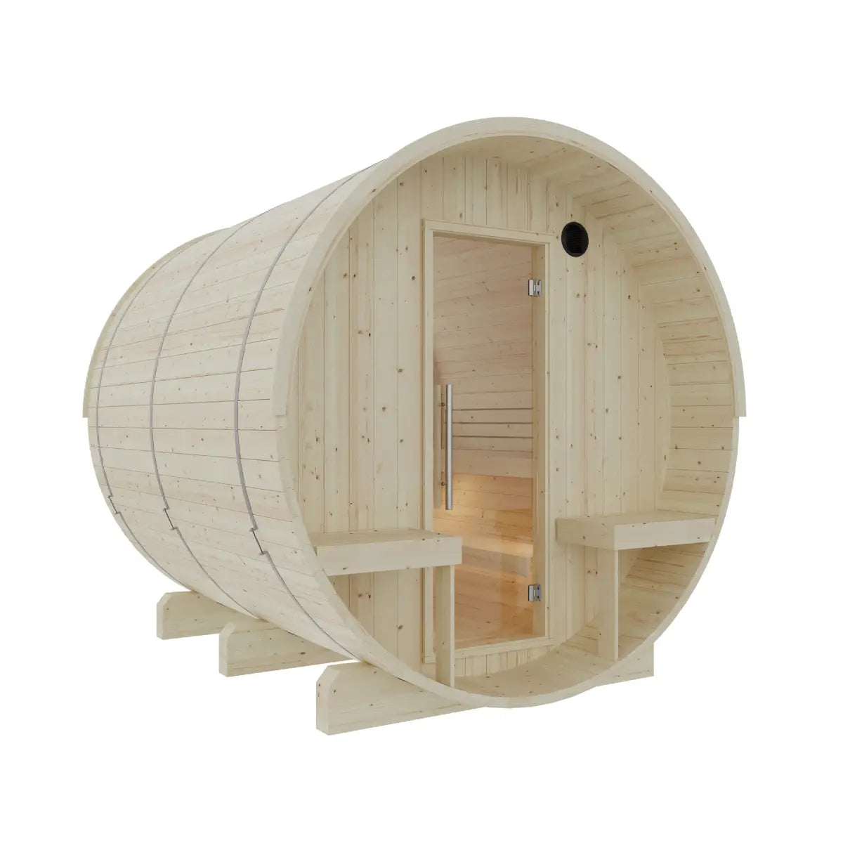 Turku Finnish Barrel Sauna with Terrace and WiFi Heater – Finnish Sauna Builders