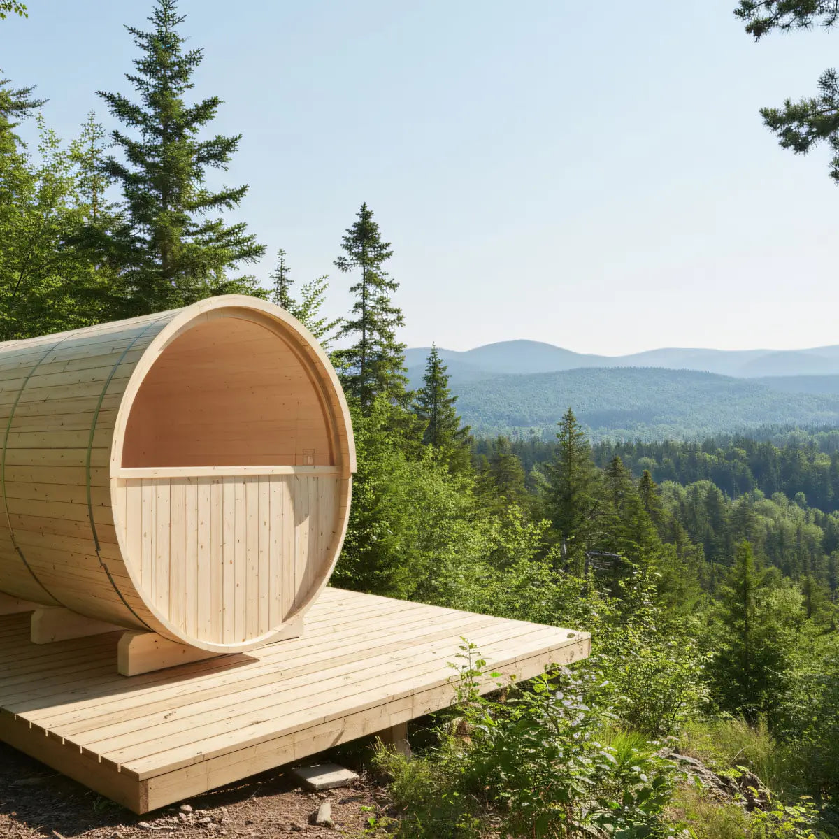 Turku Finnish Barrel Sauna with Terrace and WiFi Heater – Finnish Sauna Builders