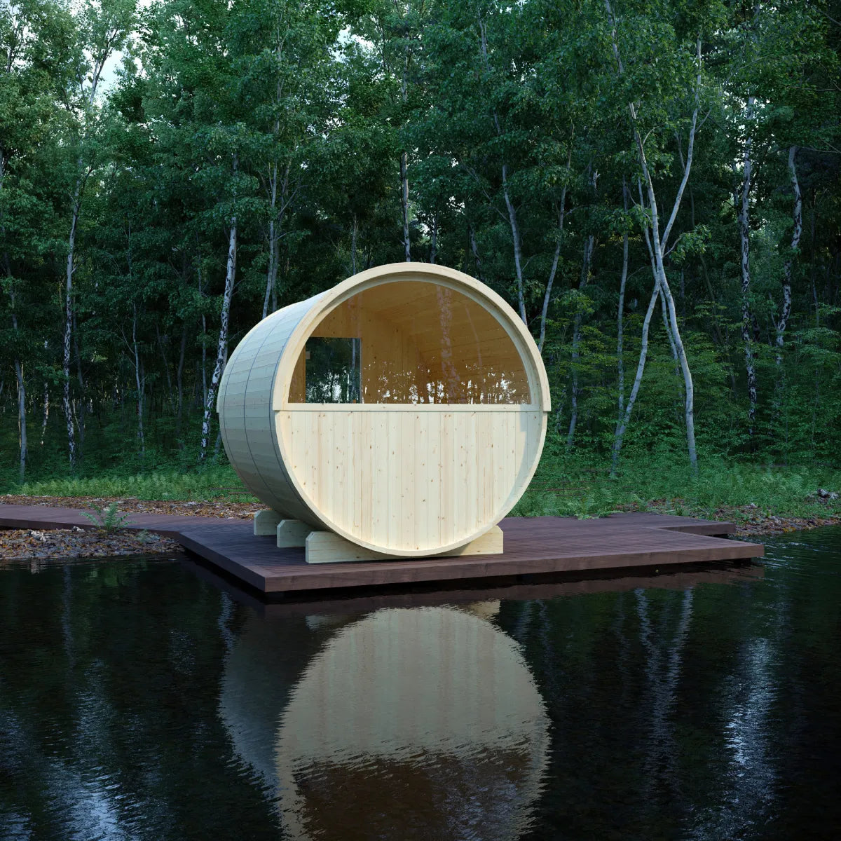 Vassa Finnish Barrel Sauna with WiFi Heater – Finnish Sauna Builders