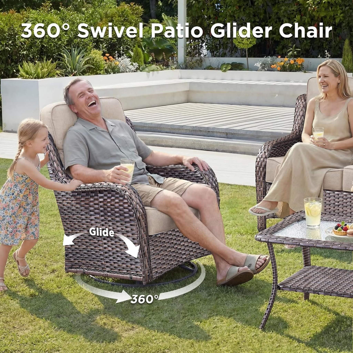 Luxury 10‑Piece All‑Weather Outdoor Patio Furniture Set With Fire Pit Table (SAK39281)