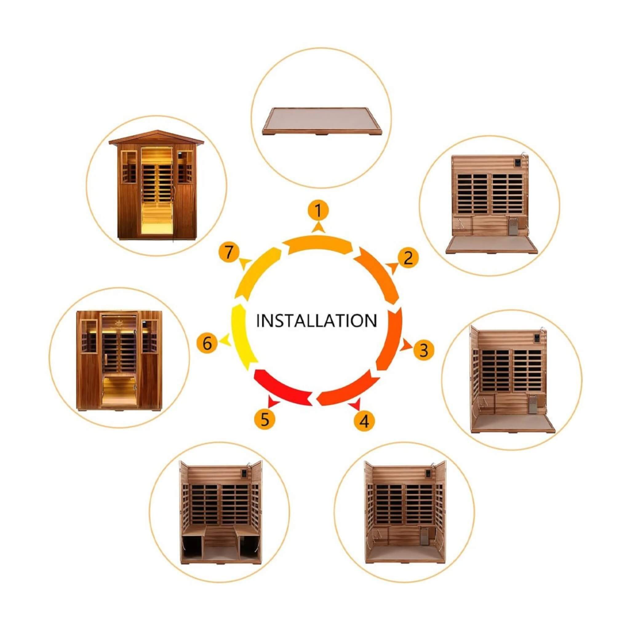 Thermora Valois Premium 4-Person 2050W Luxury Low EMF Outdoor FAR Infrared Home Sauna With Bluetooth Audio (SAK15372)