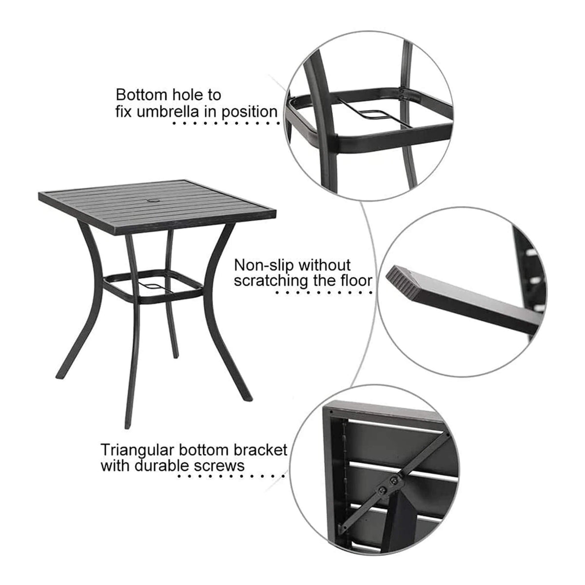 Premium 6‑Piece Bar Patio Furniture Set With Umbrella, Swivel Chairs, and Cushions (SAK90375)